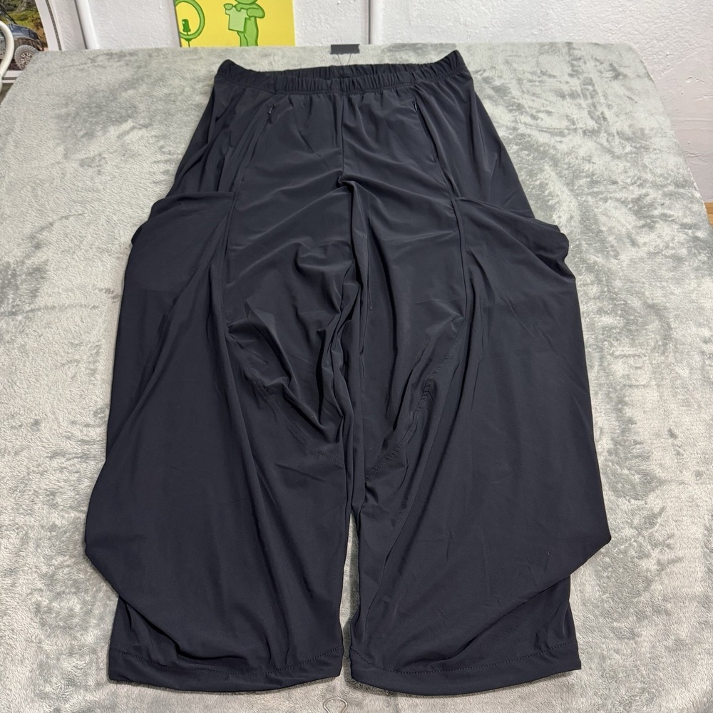 Lisa Bayne Wide Leg Pants Women's L Draped Lagenlook Pull On Coastalcore